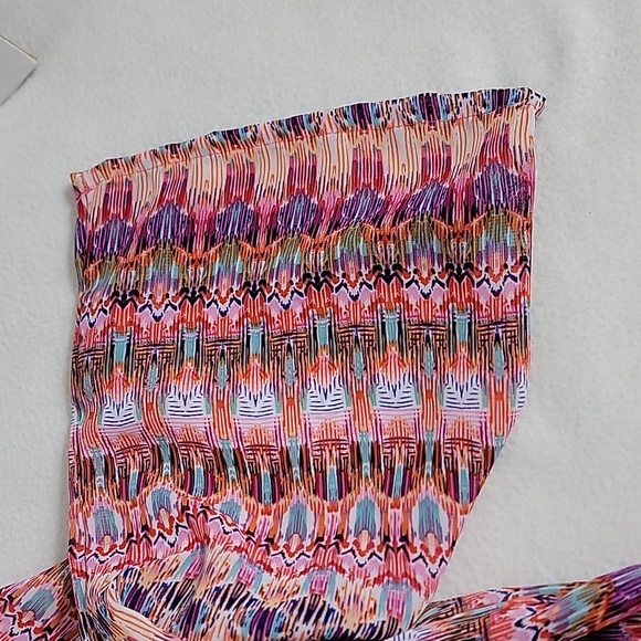 Apt 9 Women's Pink Purple Blue Orange V-Neck Short Sleeve Tunic Top, XXL - Picture 3 of 6